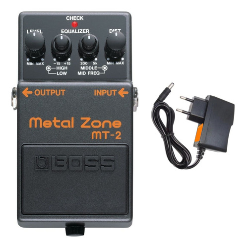 Pedal Boss Mt-2 Metal Zone Distorção Mt2 P/ Guitarra + Fonte