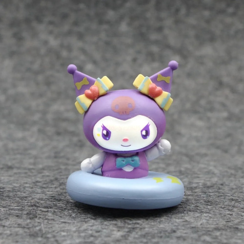 Set Colección 6 Figuras Sanrio Kuromi Verano Salvavidas