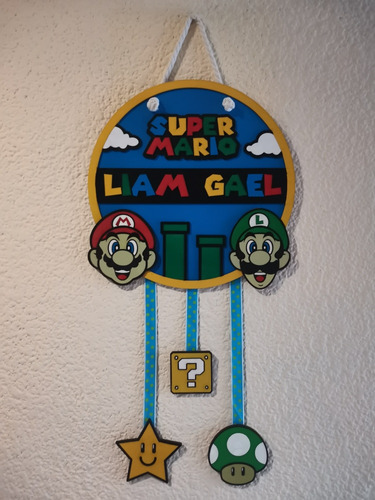 Letrero Pared Mario Bros Y Luigi, Mdf Personalizado. 