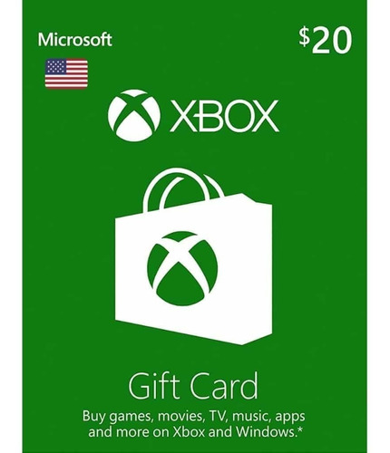 Xbox Live Gift Card 20 Usd Dolares Original Código