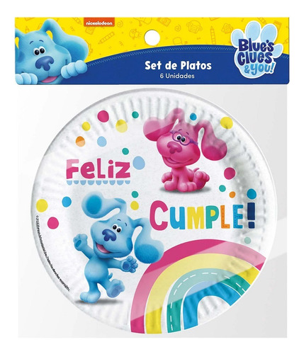 Platos Cumpleaños Pistas De Blue X 6 Cotillón Activarte