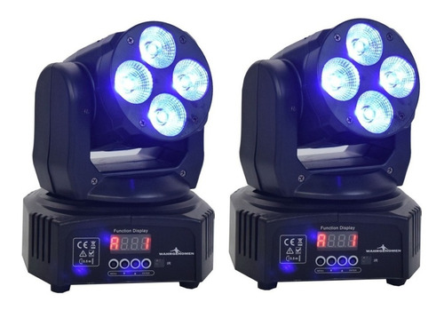 2 Luces Cabeza Movil Led Wash Rgbwauv Robotica Dj Dmx 60w