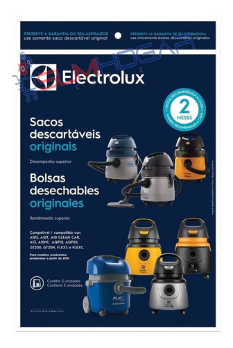 Kit De 3 Bolsas Desechables Aspiradora Electrolux Gt2000 