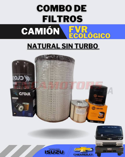 Combo Filtros Fvr Sin Turbo Natural Ecologico 