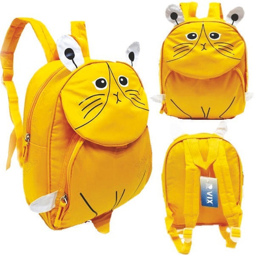 Mochila Escolar Kids Gato Fofurinha Cg31516 Amarelo