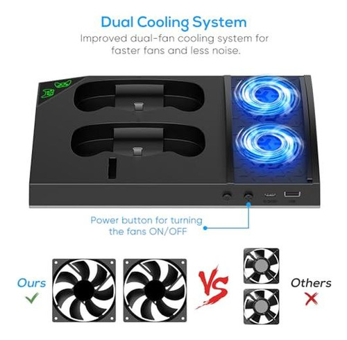 Estación De Carga Con Ventilador De Refrigeración Rgb Mejora