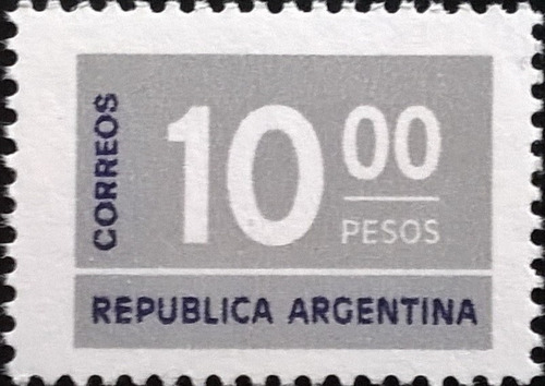 Argentina, Sello Gj 1726 C Cifra 10p Fluor Mate Mint L11515