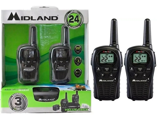 Radios Midland Lxt500 Vp3 24 Millas - Con Cargador Y Pilas