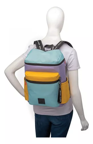 Mochila Escolar Juvenil Masculina Color Block II Cinza