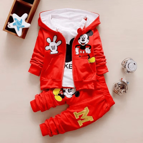Conjunto Pants Mickey Set 3 Piezas Para Bebés-niños Y Niñas