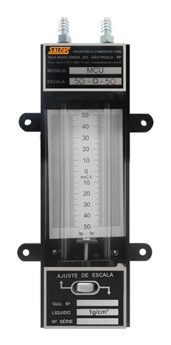 Manômetro De Coluna Em U | Mcu 25mbar | Escala 25-0-25 Mbar