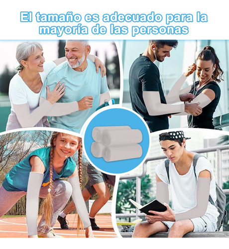 Mangas Protectoras Compresión Brazo Protección Solar Uv 6pcs Negro Gris Blanco