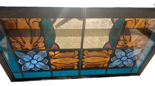 Ventana Antigua De Hierro Y Vitral Pronta Para Colocar (Reacondicionado)