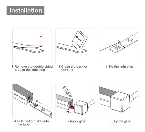 Imagen 3 de 9 de Cubierta Cinta Led Neon Ws2812/11 Sk6812 Exteriores