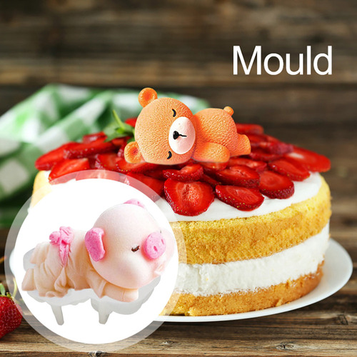 Molde De Silicona Con Diseño De Cerdo 3d, Molde Para Hornear