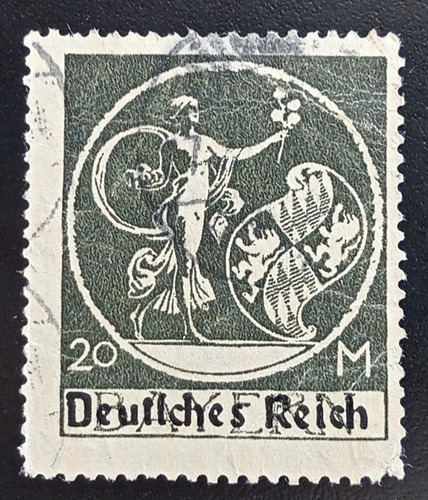 Alemania Reich, Sello Yv 215 Resello Año 1920 Usado L18805
