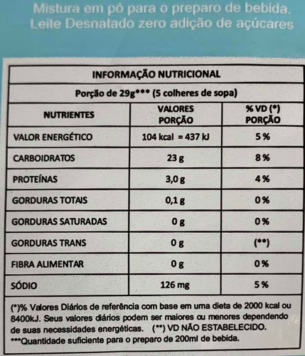 Leite Em Pó Desnatado Savors Sem Açúcar 500g Para Máquinas
