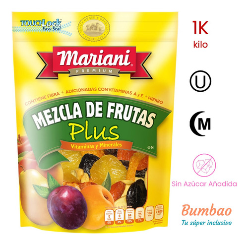 Frutas Deshidratadas Sin AzĂșcar Kosher Mariani Premium 1 Kg
