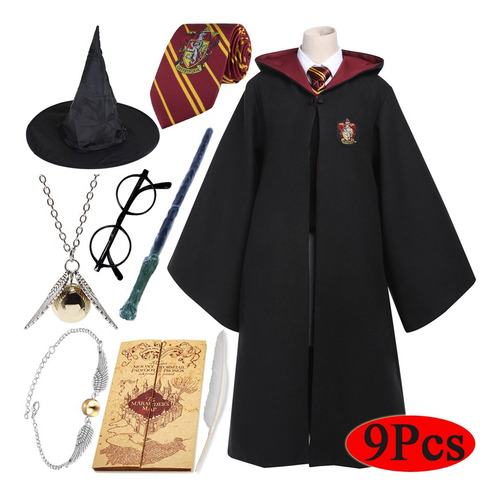 Kit De Ropa Harry Potter Cloak Magic Accessories 9 Piezas