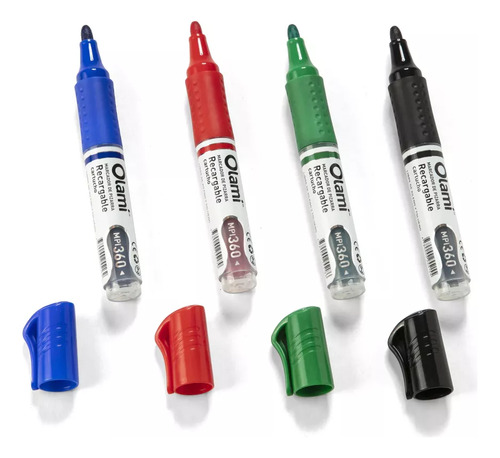 Marcador Pizarra Recargable Tinta Liquida Azul Olami 360 X 1