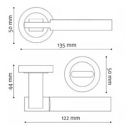 Imagen 4 de 5 de Picaporte Manija Doble Venus 1063 Color Grafito-cromo Comple