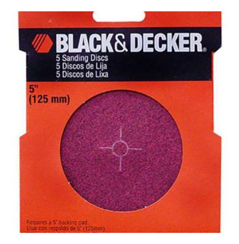 Imagen 1 de 2 de Discos De Lija X5 5p Grano Grueso (125 Mm) Bda74563