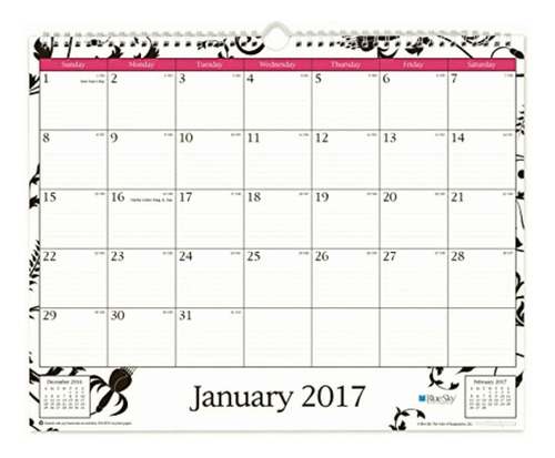 Calendario Mensual De Pared Blue Sky 2017, Encuadernación