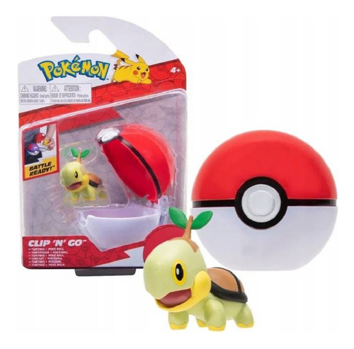 Pokebola Con Figura Pokemon -turtwig & Poke Ball 5 Cm