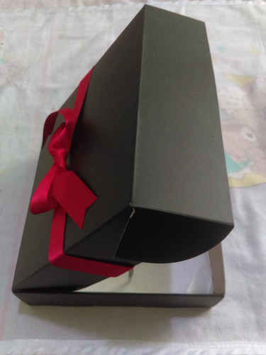 Caja En Cartón Negro  Para Regalo