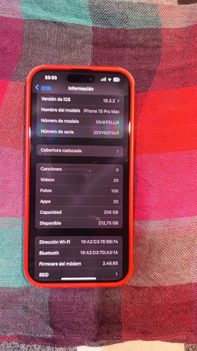 Iphone 15 Pro Max 256gb - Azul Titanio. Sin Caja Ni Cargador Azul (Usado)