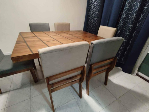 Comedor 6 Sillas Madera Fabricante Con Cajonera