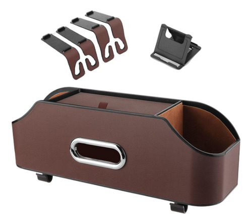 Caja De Almacenamiento Trasera Para Asiento De Marron Oscuro