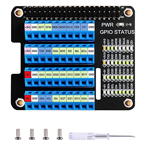 Bloque De Terminales De Tornillo Geeekpi Raspberry Pi Gpio,
