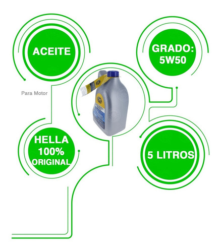 Imagen 3 de 3 de 20 Litros Aceite Para Motor Auto Sintetico 5w50 Hella