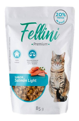 Fellini Premium Salmón Light Para Gatos 85 Gr 