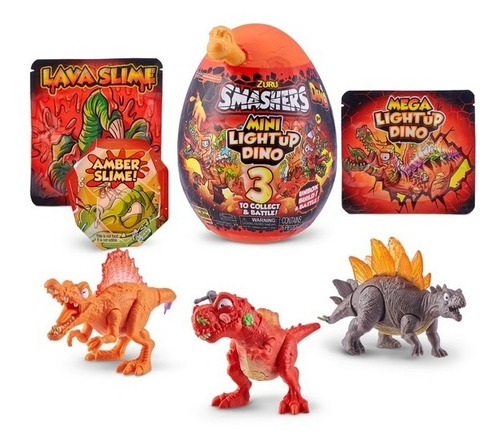 Smashers Mini Huevo De Dinosaurio Iluminado Con Sorpresas
