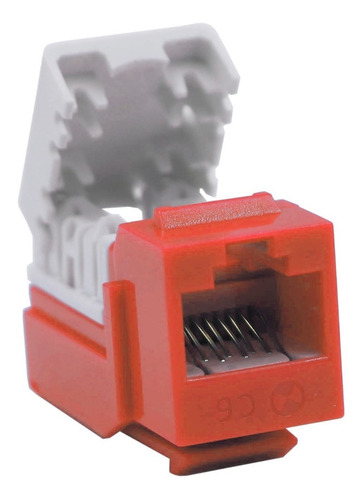 Satra 102010005 2-pack Jack Cat6 Conector Rj45 Toma Rojo