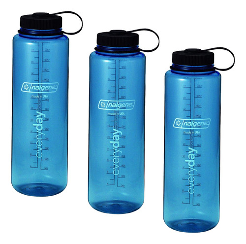 Nalgene Silo 48oz Tritan Botella De Boca Anchapack De 3, Azu