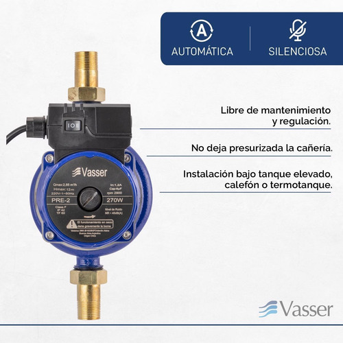 Imagen 3 de 11 de Bomba Presurizadora Vasser Pre2 Hasta 3 Baños Vasser