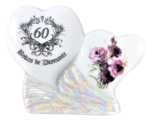 Pergaminho Coração Duplo Bodas De Diamante 60 Anos