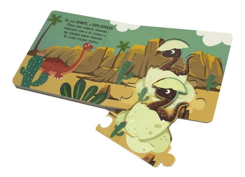 Leia, Encaixe & Brinque: Dinossauros, de Mammoth World. Editorial Happy Books, capa dura em português, 2022