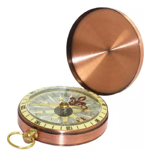 Brújula De Cobre De Bolsillo Clásica, Brújula De Concha