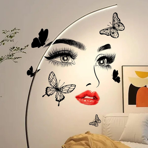 Calcomanías Y Pegatinas De Pared Farcauo Con Labios Rojos Pa