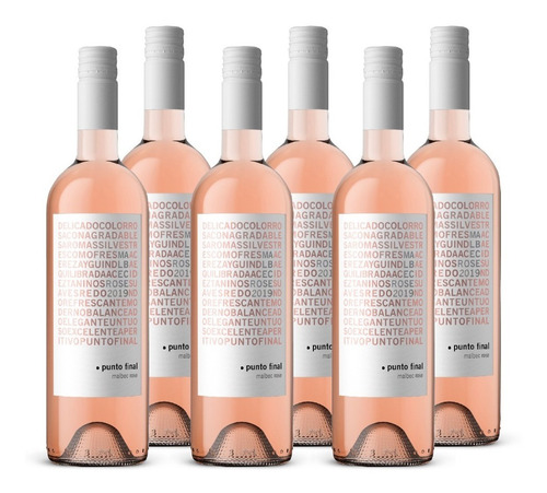 Imagen 1 de 7 de Vino Punto Final Malbec Rose 6 Botellas
