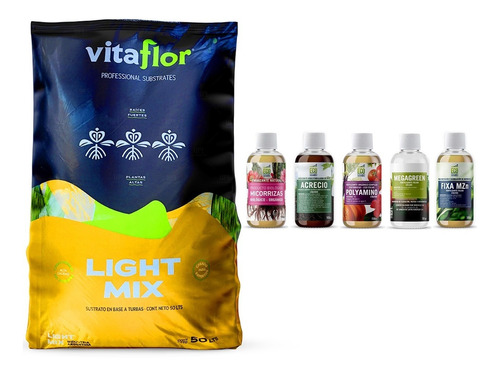 Sustrato Vitaflor 50lts Con Ecomambo Combo Fertilizantes