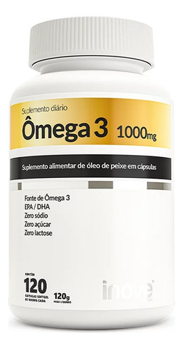 Suplemento em cápsula Inove Nutrition  Omega 3 1000 mg ômega 3 Omega 3 1000 mg em pote de 120g 120 un