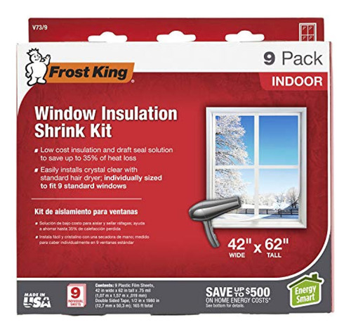 Kits Aislante  Frost King V73/9h Kit De Ventana Retrctil Par