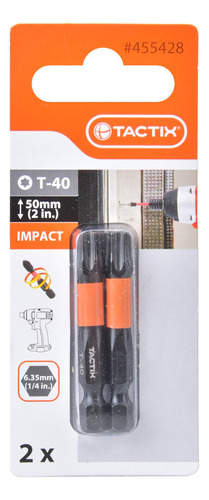 Display Puntas De Impacto Torx 2 Piezas Tactix T-40 X 50 Mm