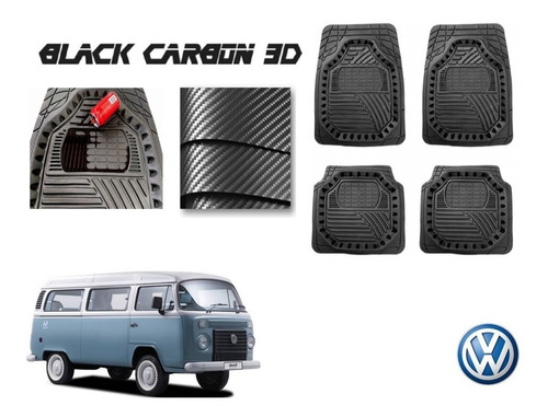 Tapetes Premium Black Carbon 3d Vw Combi 1973 A 2001