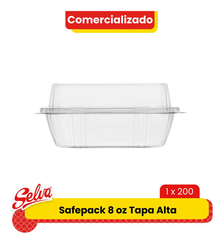 Contenedor Safepack 8 Oz Tapa Alta